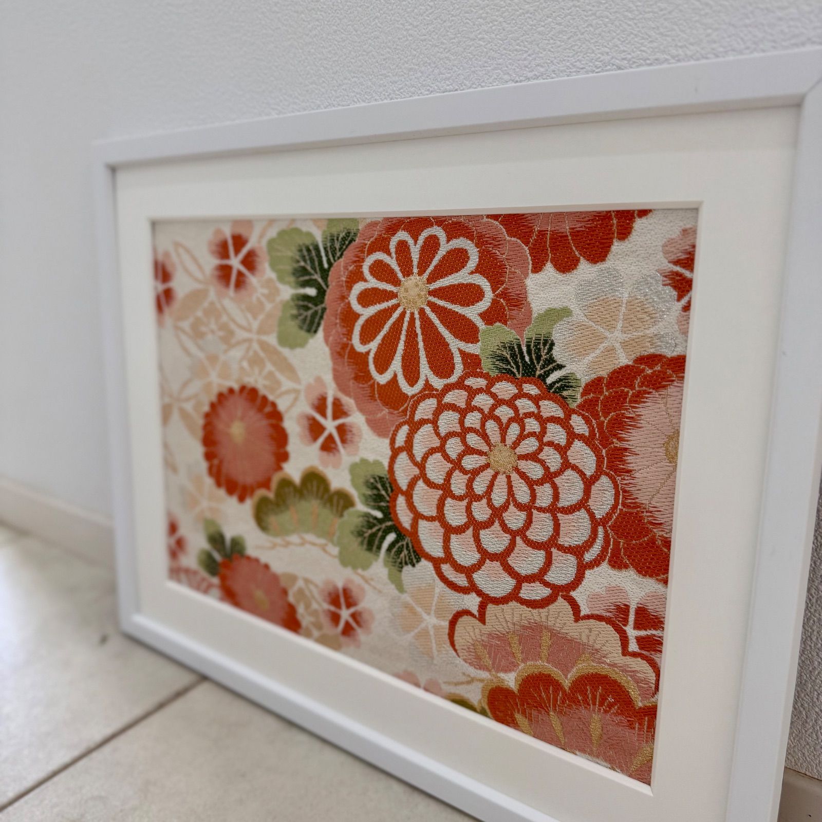 フレーム入りシルク織物アート