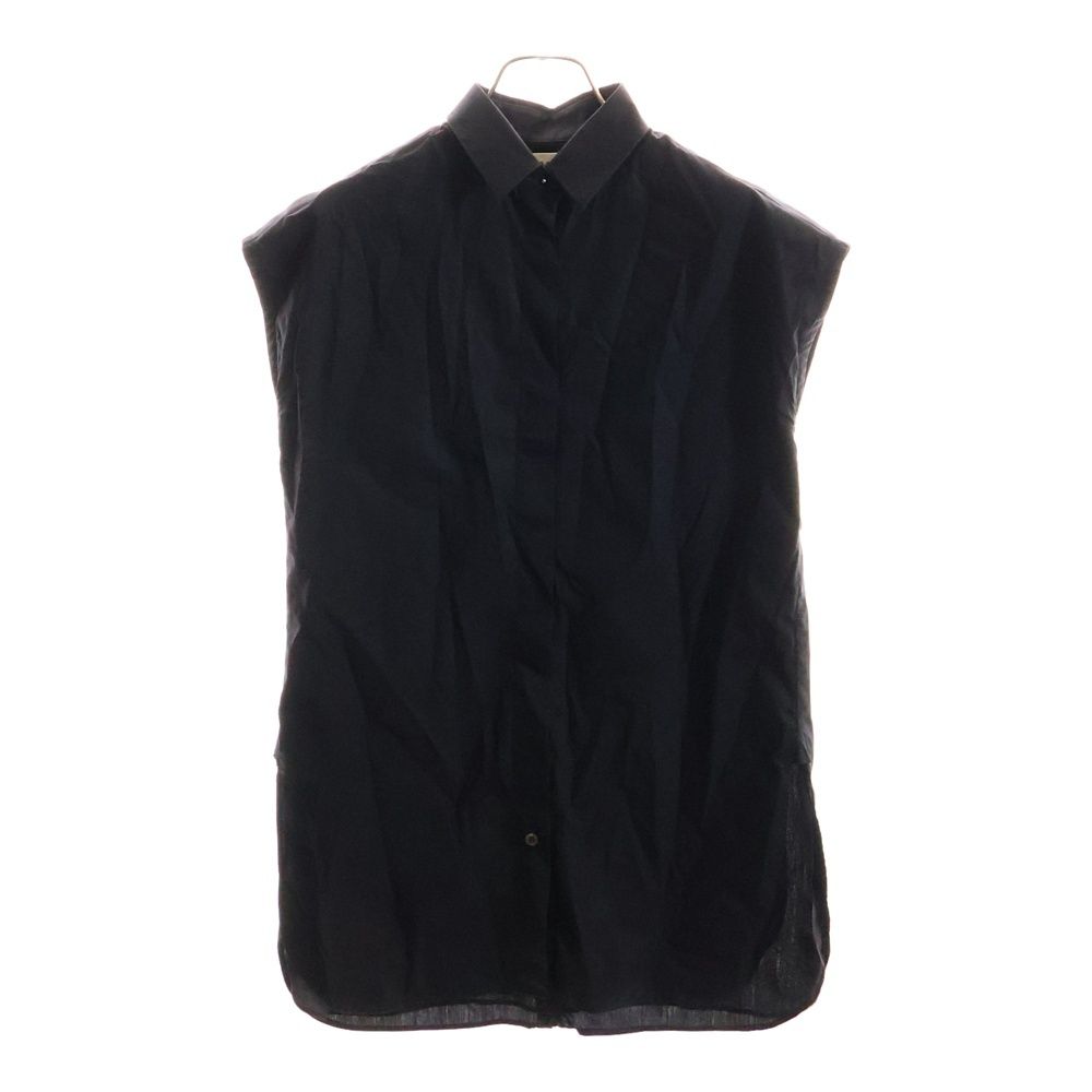 Maison Margiela 1 メゾンマルジェラ バックジップ シルクオーガンジー ノースリーブ シャツ レディース ブラック 51DL018038403