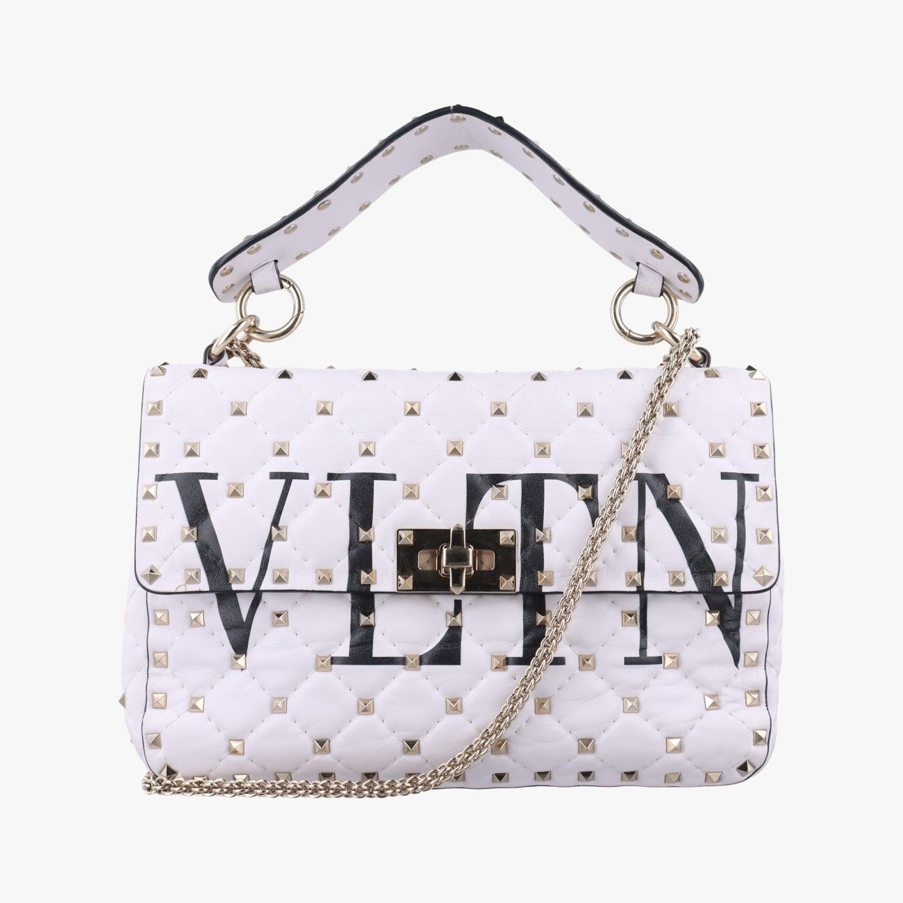 ＊専用＊ VALENTINO ヴァレンティノ　スタッズ　バレッタ　ホワイト VALENTINO - VALENTINO ヴァレンティノ ロックスタッズ