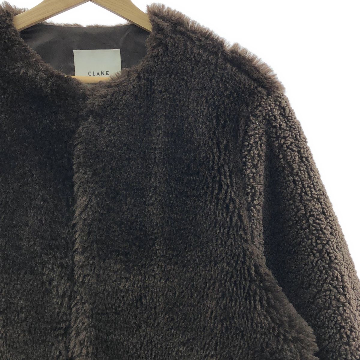 CLANE クラネ MIX FUR COCOON COAT ミックスファー コクーンコート 1 ブラウン レディース