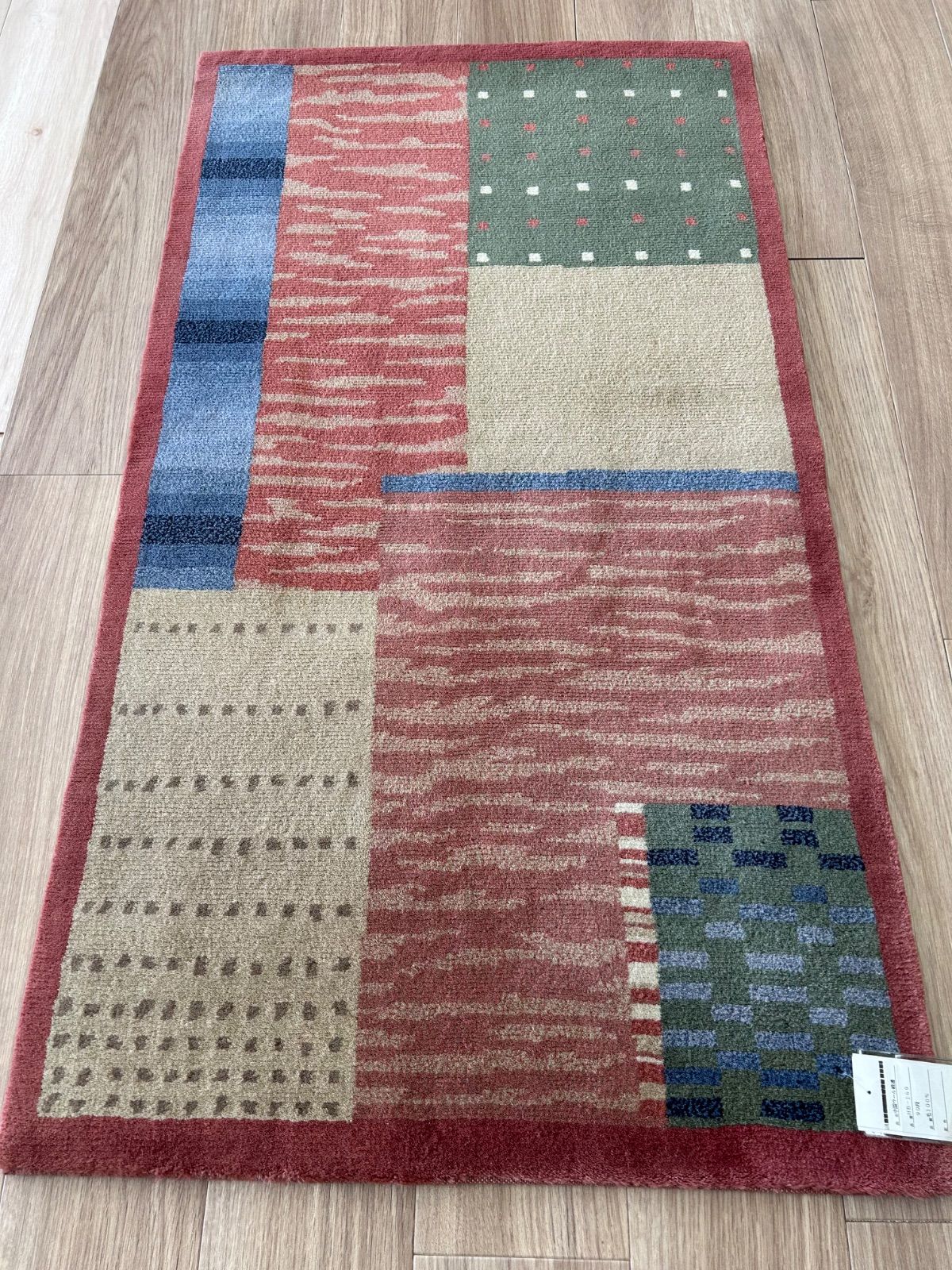 展示品】中国段通 高級手織り絨毯 中国ウール絨毯90段 約68X122 