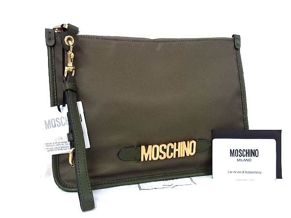 □新品□未使用□ MOSCHINO モスキーノ ナイロン×レザー クラッチ