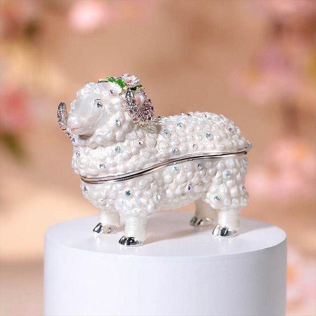 新品 未使用】ジュエリーボックス 小桜羊 未 ひつじ 未 干支 置物