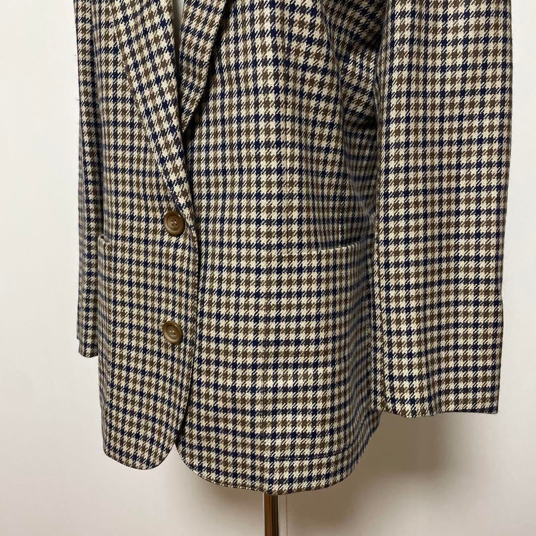 Aquascutum アクアスキュータム チェック柄 テーラードジャケット 絹混 