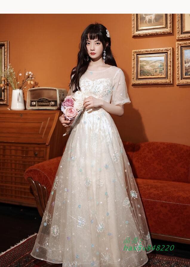 イブニングドレス 結婚式ドレス パーティードレス プリンセス風