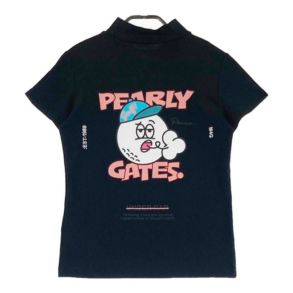 サイズ 0 PEARLY GATES パーリーゲイツ モデル ハイネック 半袖Tシャツ ネイビー系 240101534744 ゴルフウェア レディース ストスト
