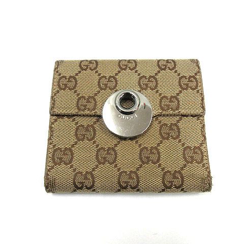 Gucci GGキャンバス 三つ折り財布 GG ディテール付き GG 三つ折りウォレットブラック GGスプリーム