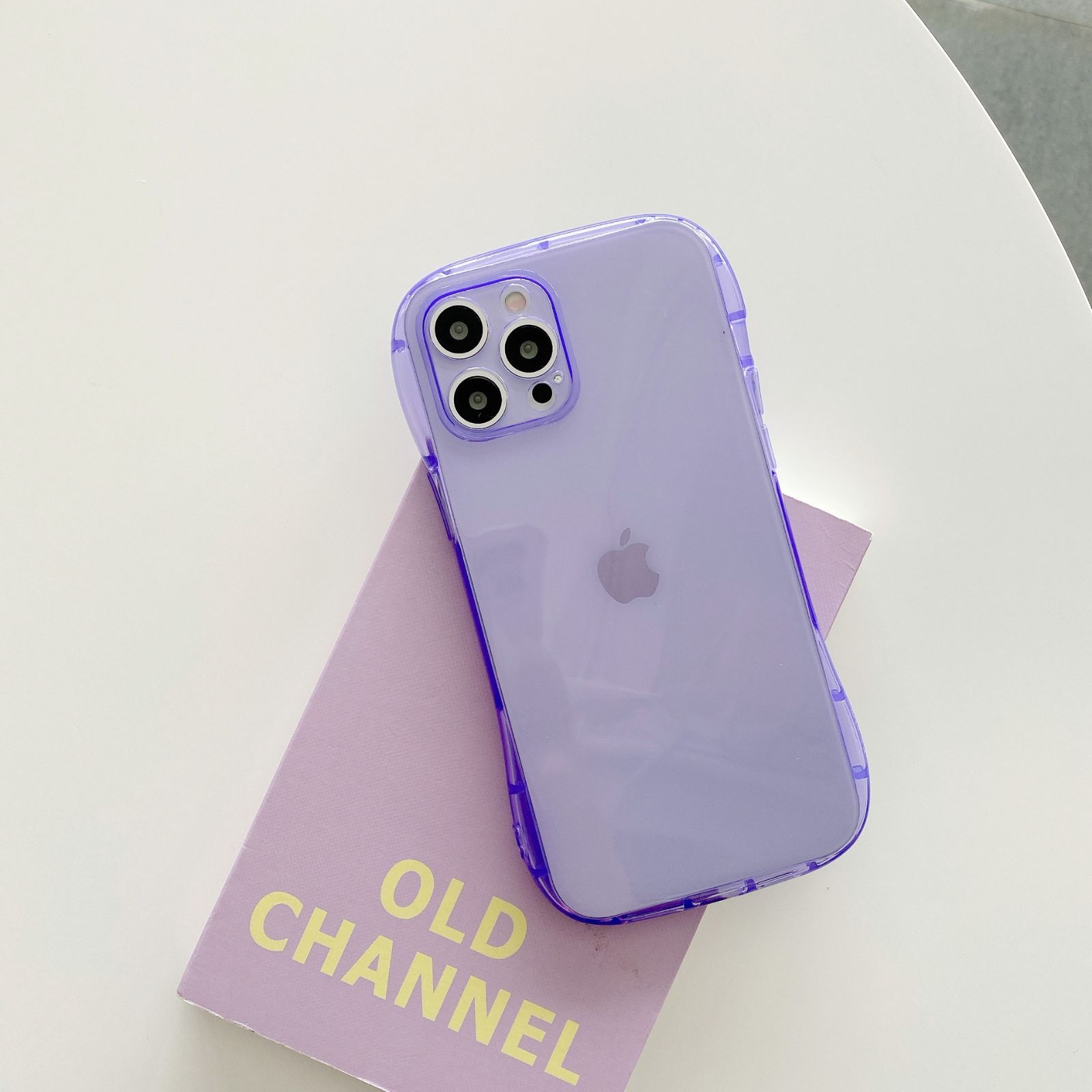 iPhoneケース クリアケース パープル TPU 韓国 紫 シンプル - メルカリ