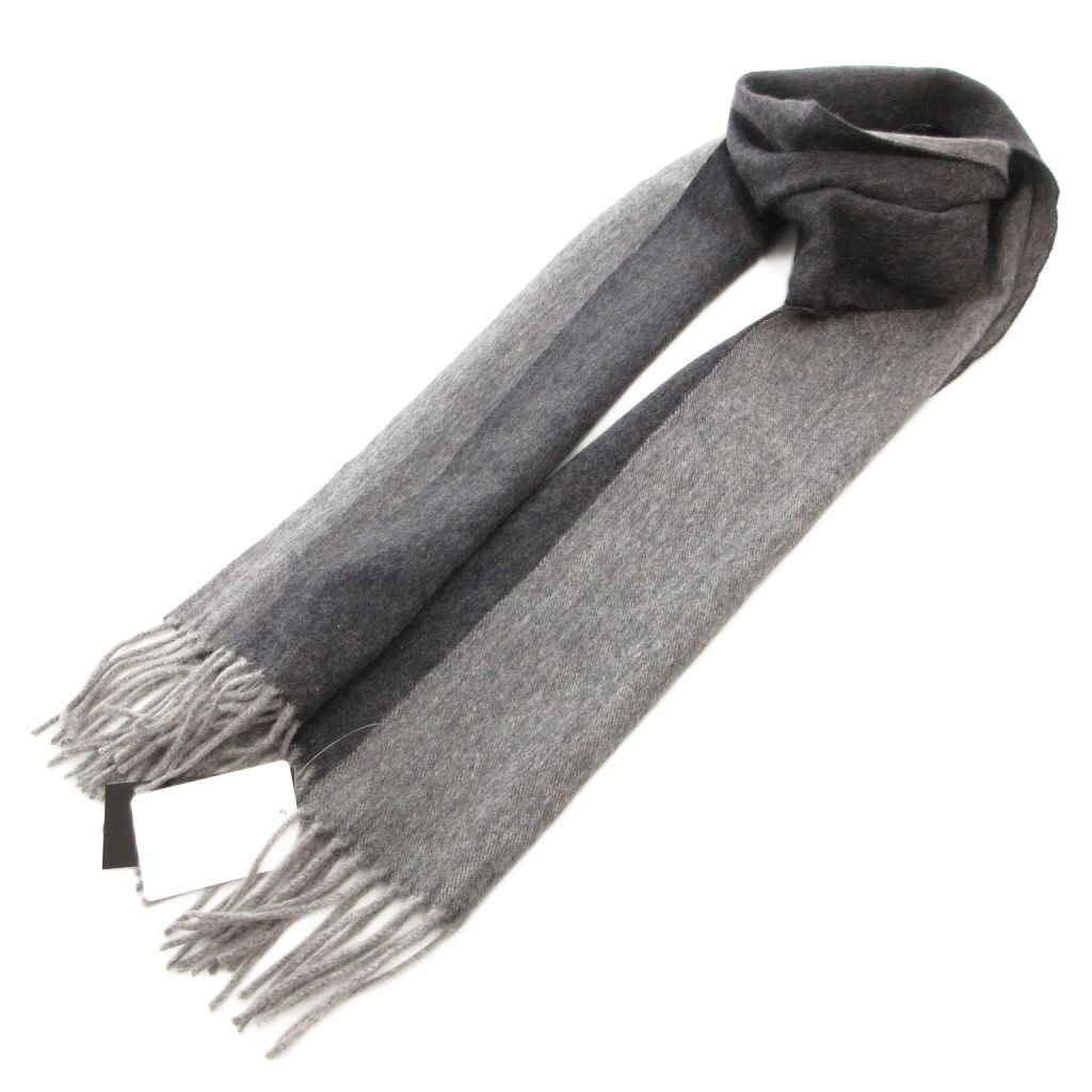 バーニーズニューヨーク BARNEYS NEW YORK マフラー カシミヤ フリンジ ダークグレー UO