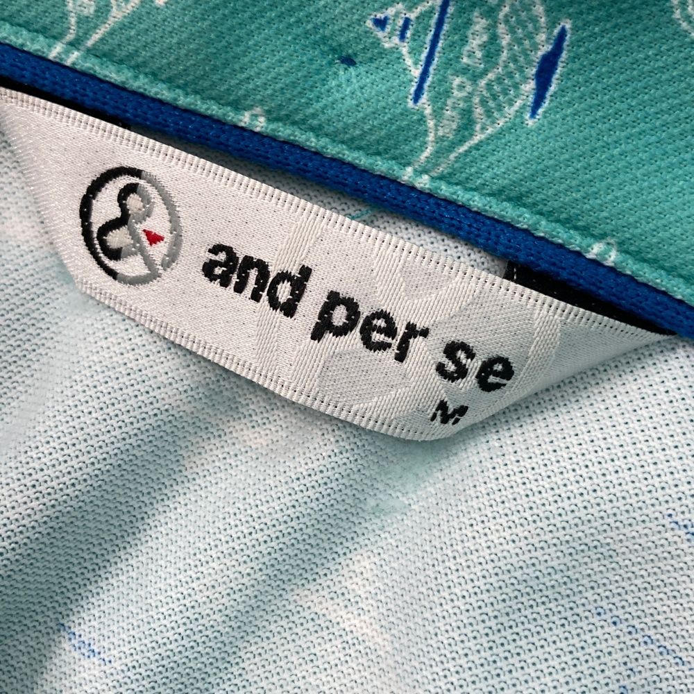 サイズ：M AND PER SE アンパスィ 半袖ポロシャツ ボタンダウン