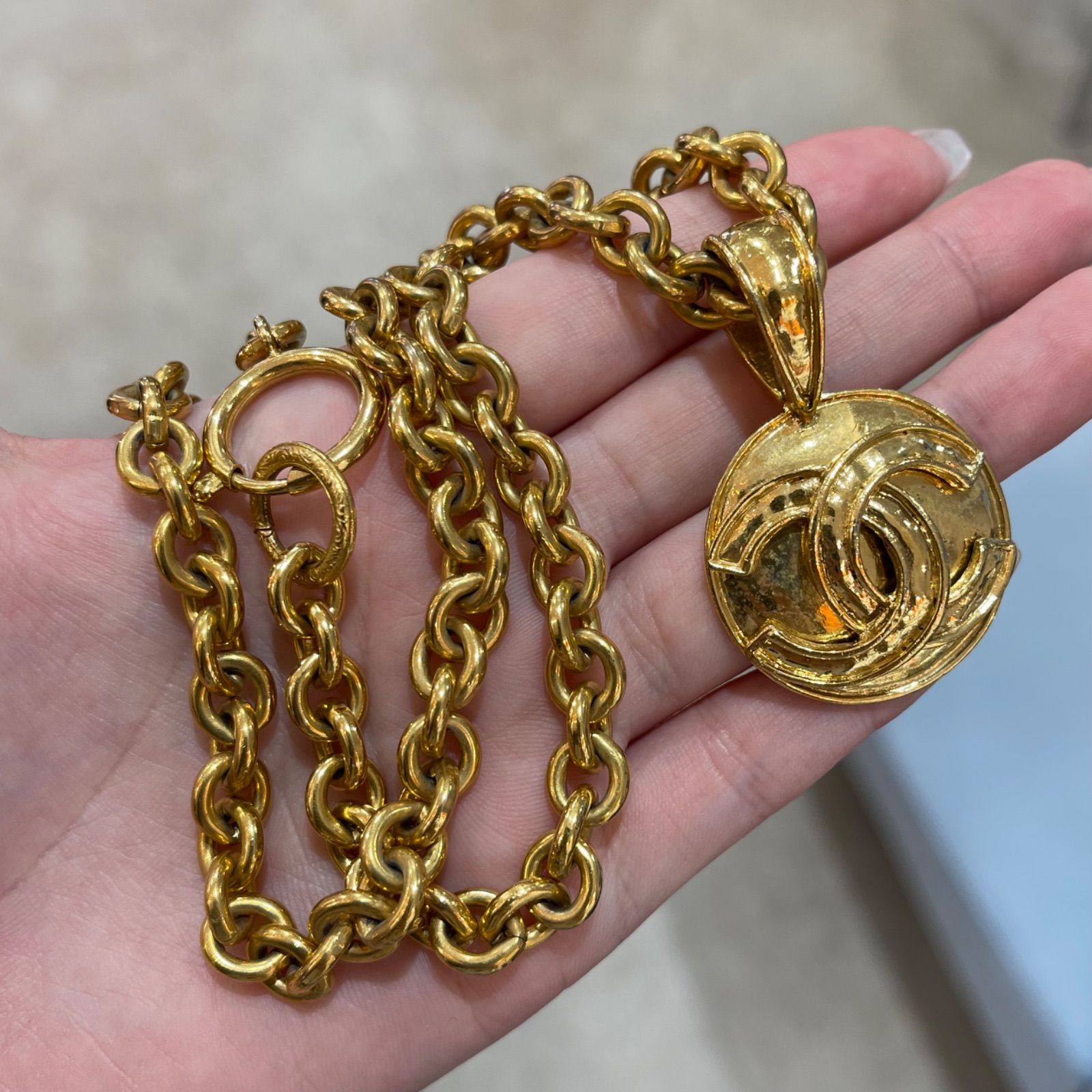 極美品】CHANEL シャネル 94P ココマーク ラウンドネックレス メタル 