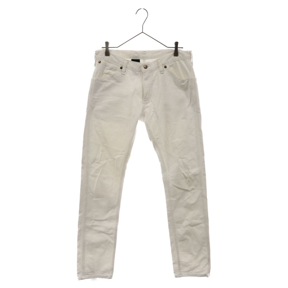 AKM (エーケーエム) ×WRANGLER バックポケット ロゴ 4ポケット デニムパンツ S1129 ホワイト