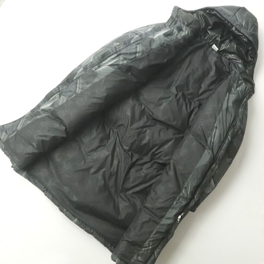 極美品 ATHLETA アスレタ 幾何学 撥水ナイロン パーカ マキシロング丈 