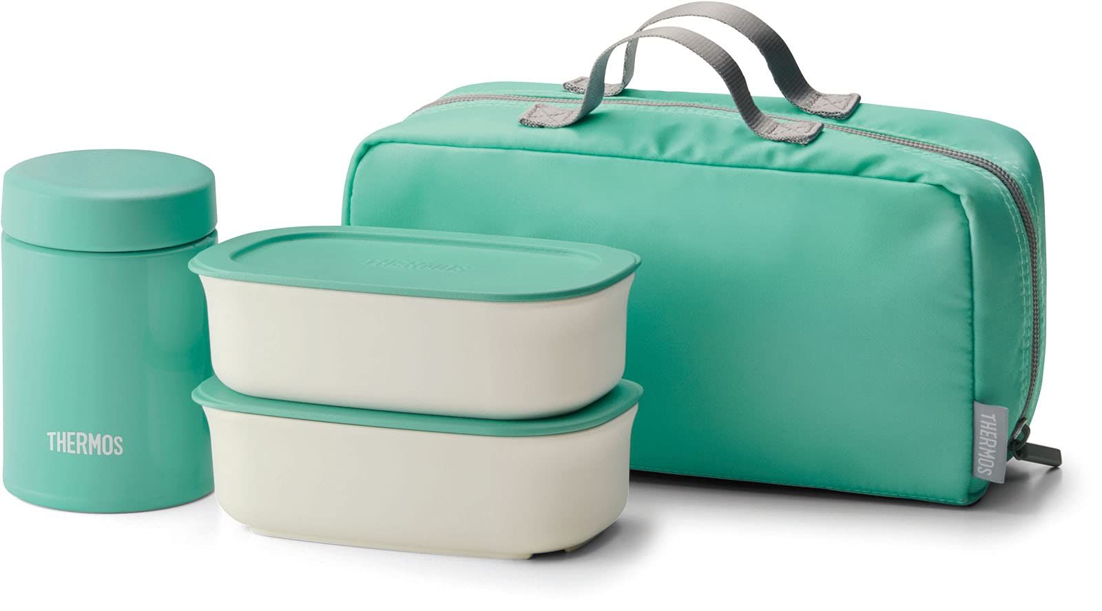 サーモス 真空断熱スープランチセット ミント JEA-800 MNT ミント 単品 スープジャー 200ml|おかず容器 300ml×2個