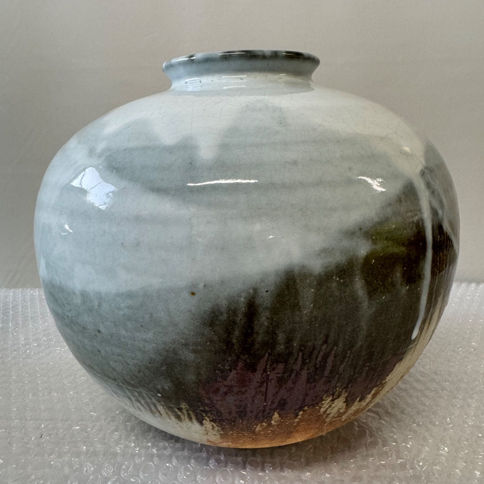★☆未使用★ 伝統工芸品 萩焼 花びん　椿窯 天鵬山 高さ約22cm 山口 萩 萩焼 花瓶 椿窯 天鵬山造 天鵬山 椿窯 天鵬