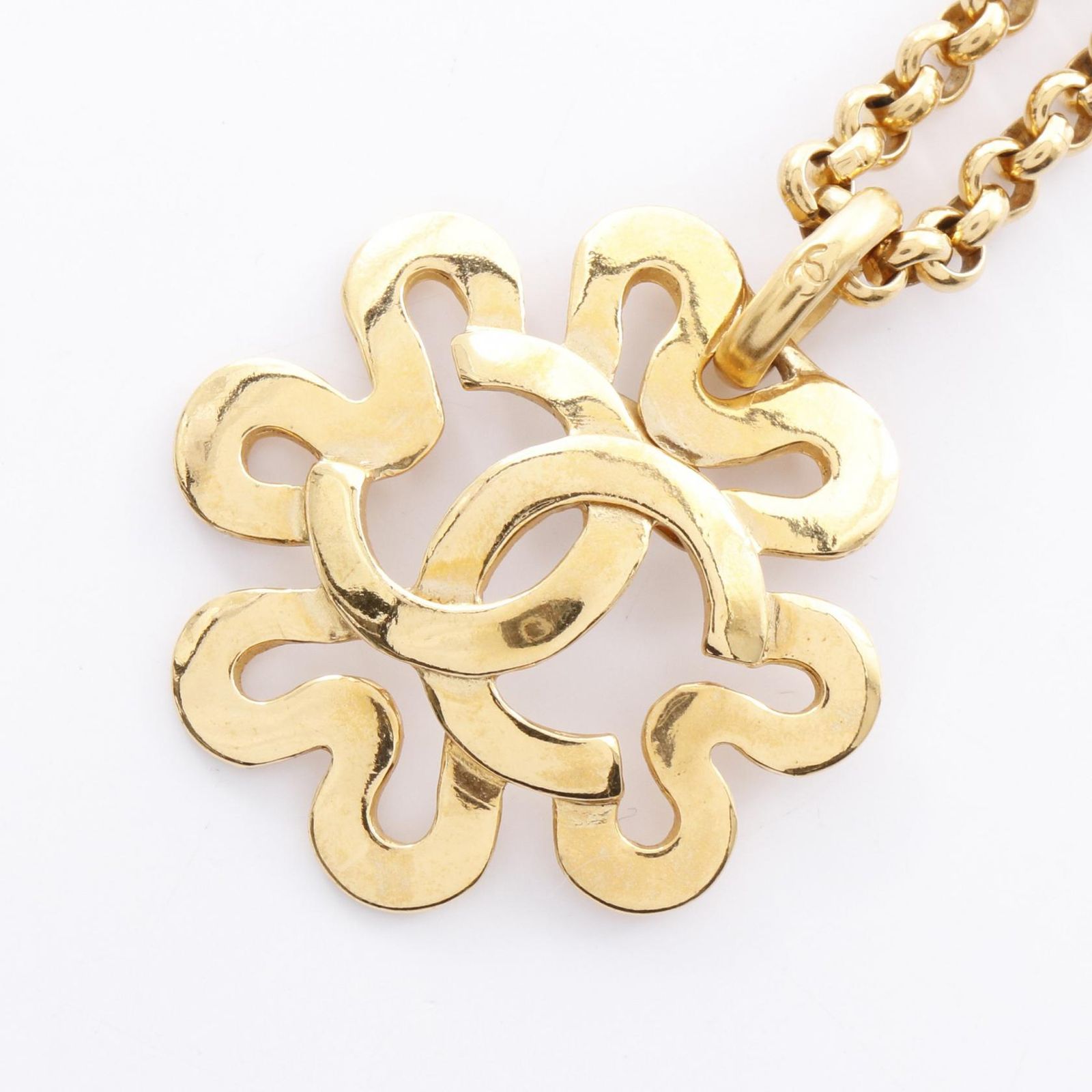 シャネル CHANEL ネックレス ココマーク GP ゴールドメッキ ココマーク ネックレス レディース Used A