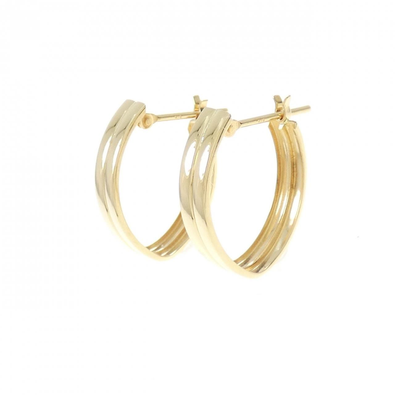 美品　K18YGフープピアス 新品】K18YG フープ ピアス