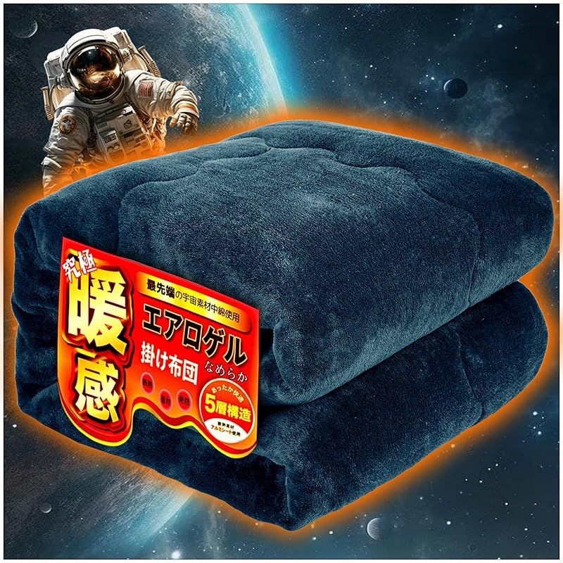 Lazy Sky 掛け布団 ダブル 冬 あったか布団【究極暖感u0026極上タッチ 宇宙服の断熱素材 エアロゲルu0026帝人抗菌中綿】掛け布団 冬 ダブル 掛け布団 ダブル布団 かけ布団 フランネル アルミシー