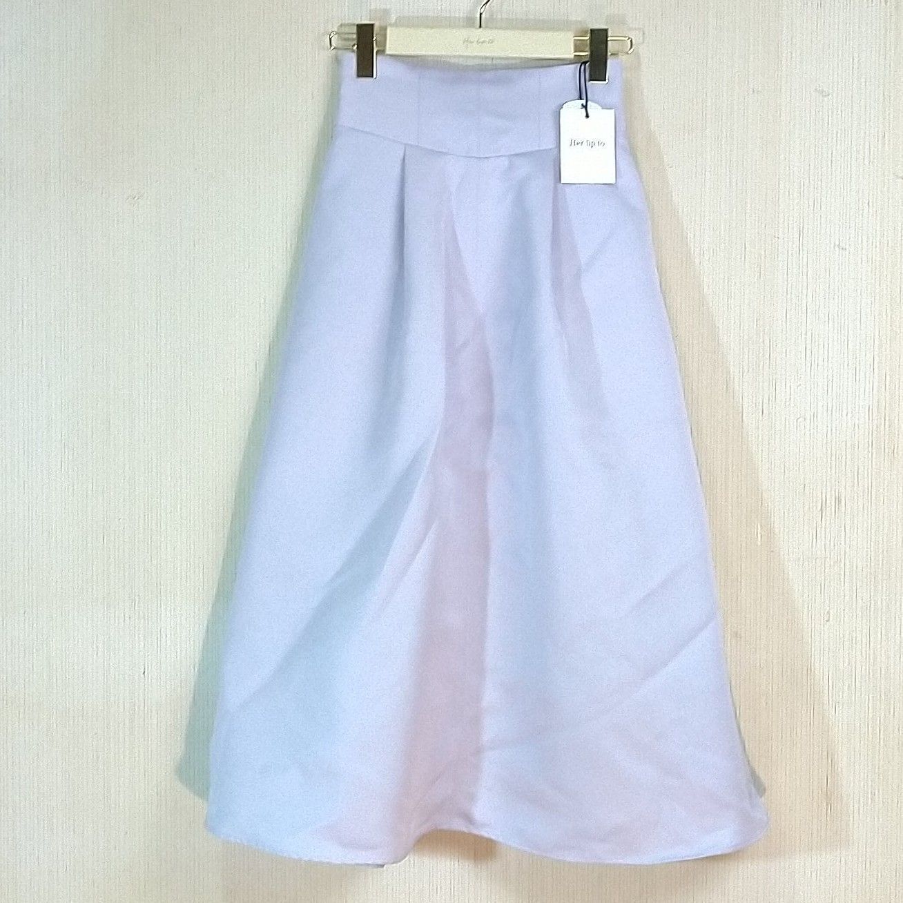 タグ付き】High Waist Satin Volume Skirt スカ－ト タック gray blue 