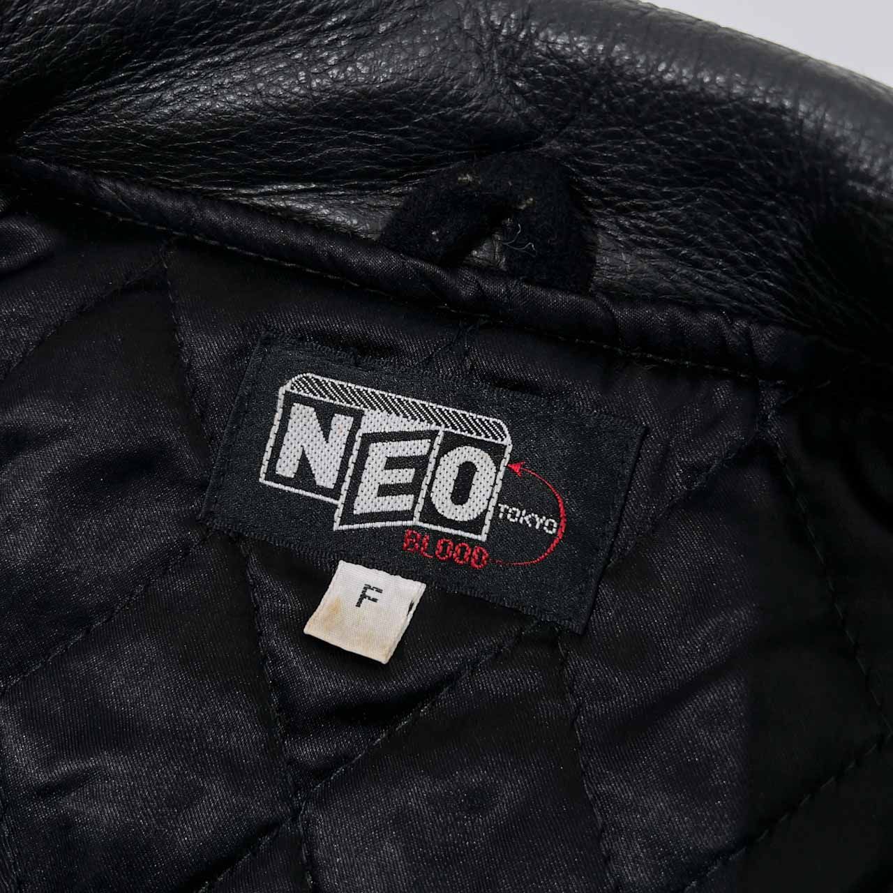 90s ビンテージ NEO BLOOD ネオブラッド 袖革 レザー スタジャン 