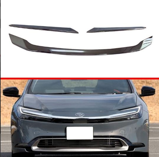 23年式トヨタプリウス60系 ボンネット装飾モール 中央グリル装飾ライン シルバー 外装 感アップ 車体ドレスアップに最適