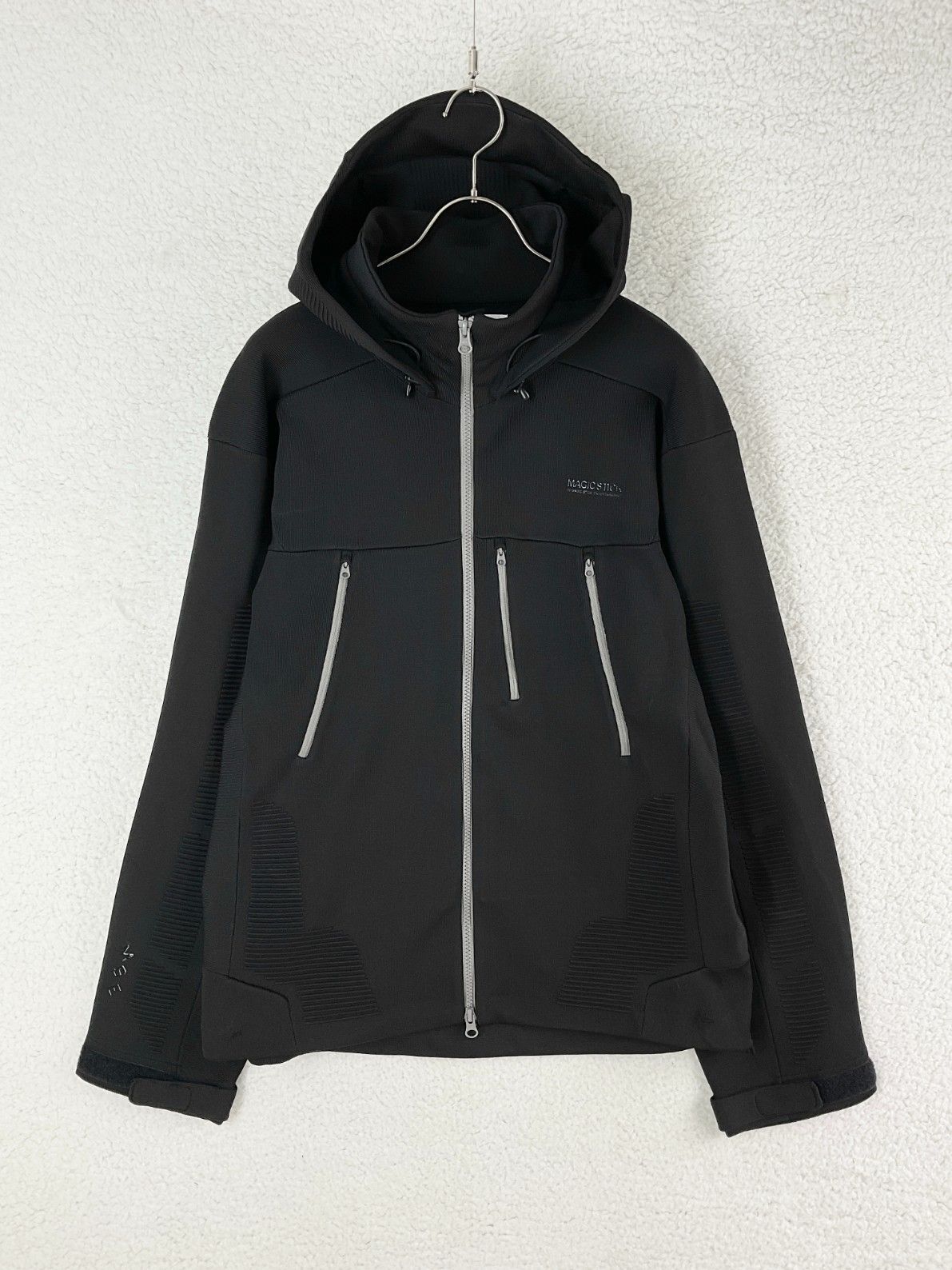 M MAGIC STICK マジックスティック ニッティングシェルジャケット M トリプルブラック げ交渉