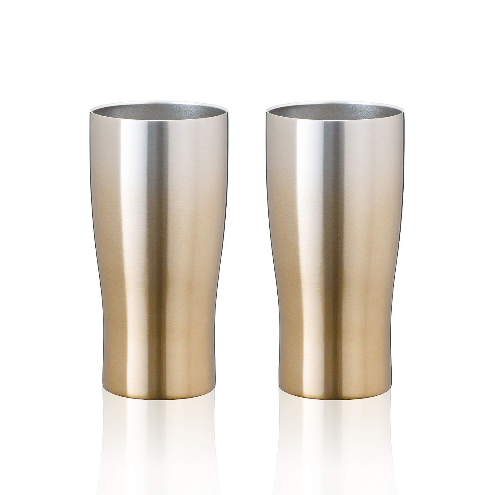 【特価商品】ペア真空断熱 2個 ゴールド グラデーション ハイボール 430ml タンブラー 保温保冷 ASTG-433GO2P アトラス Atlas