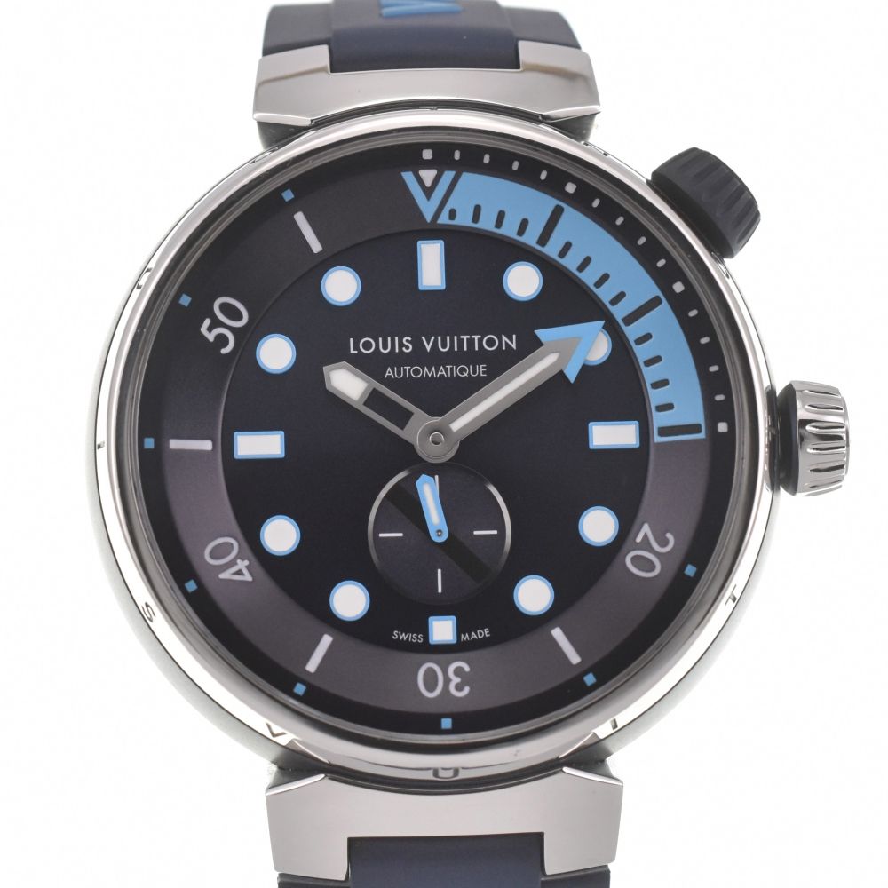 ルイ・ヴィトン LOUIS VUITTON QA121Z タンブール ストリート ダイバー 自動巻き メンズ 美品 箱・保証書付き J#139967