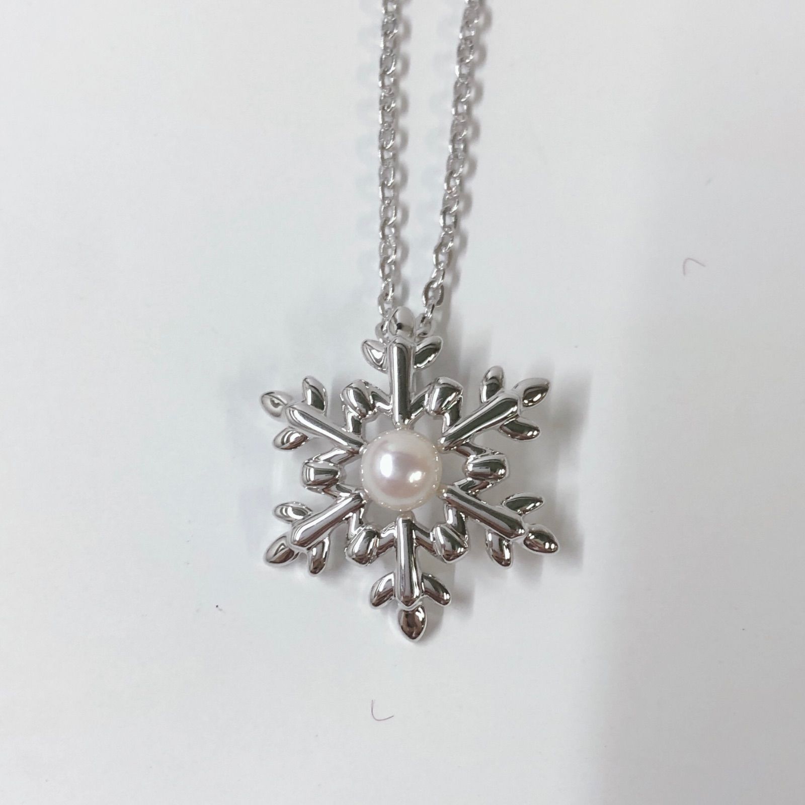 ミキモト MIKIMOTO 雪の結晶パールネックレス シルバー - メルカリ