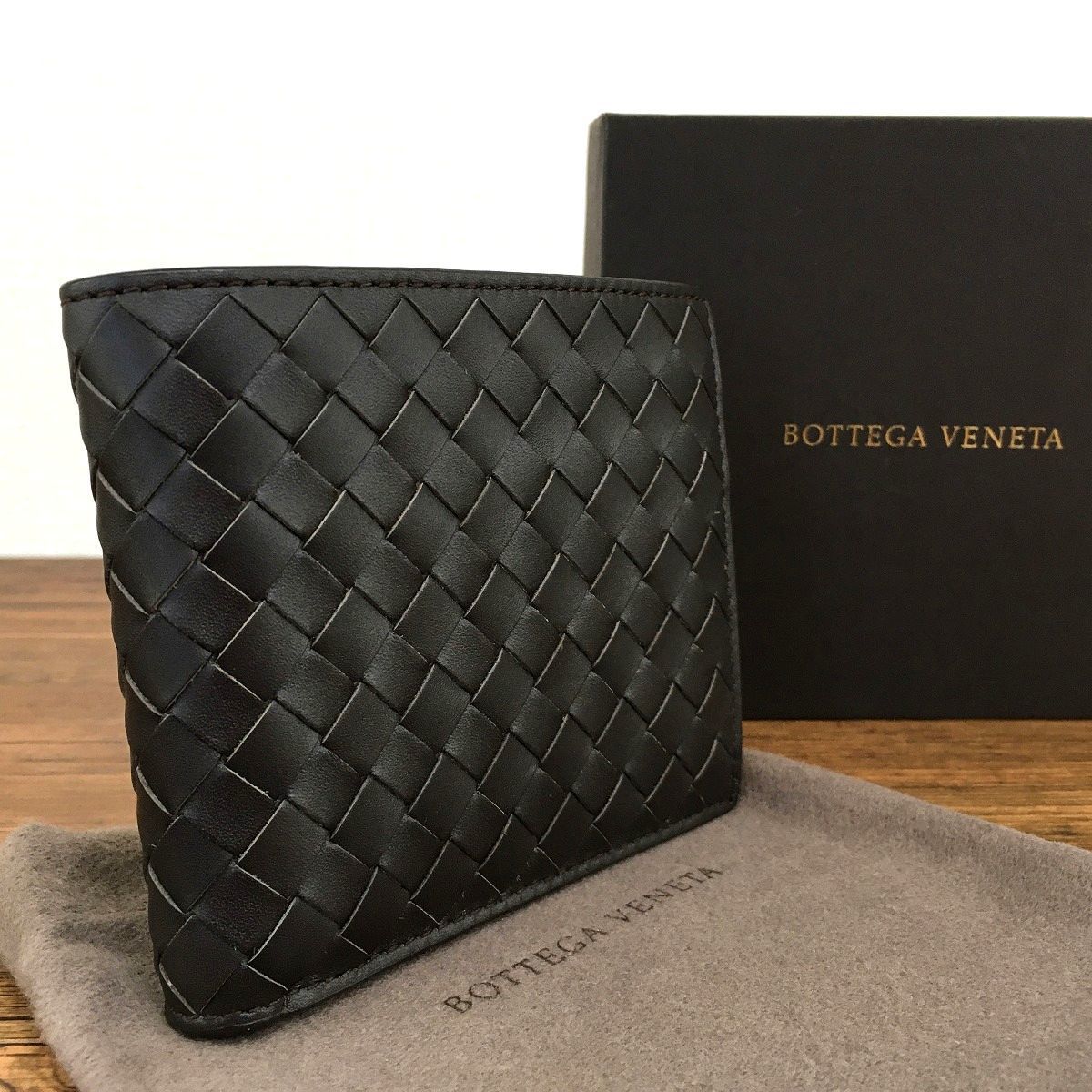 未使用品 BOTTEGAVENETA 二つ折り財布 こげ茶 50 | www.innoveering.net