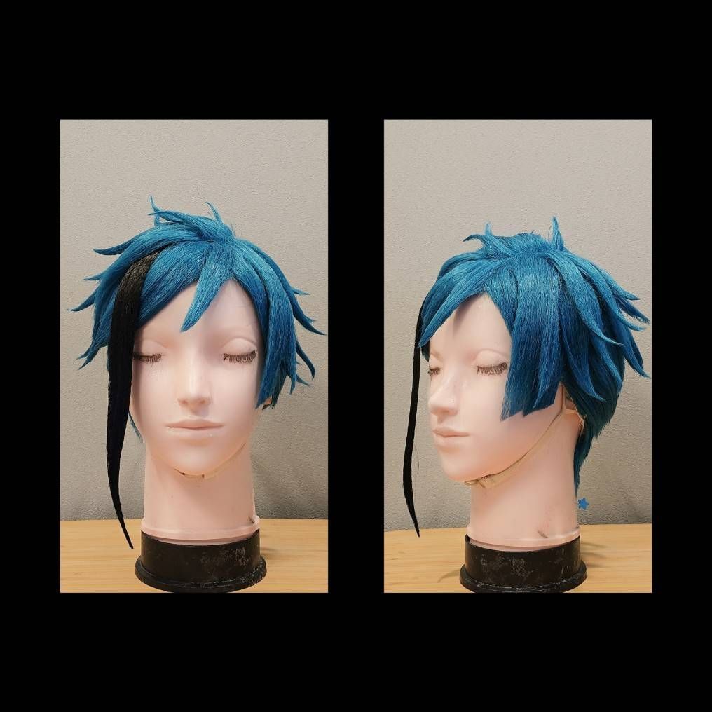 【即購入◎】ツイステ フロイド 風 セット済み コスプレウィッグ 即購入◎】ツイステ フロイド 風 セット済み コスプレ ウィッグ