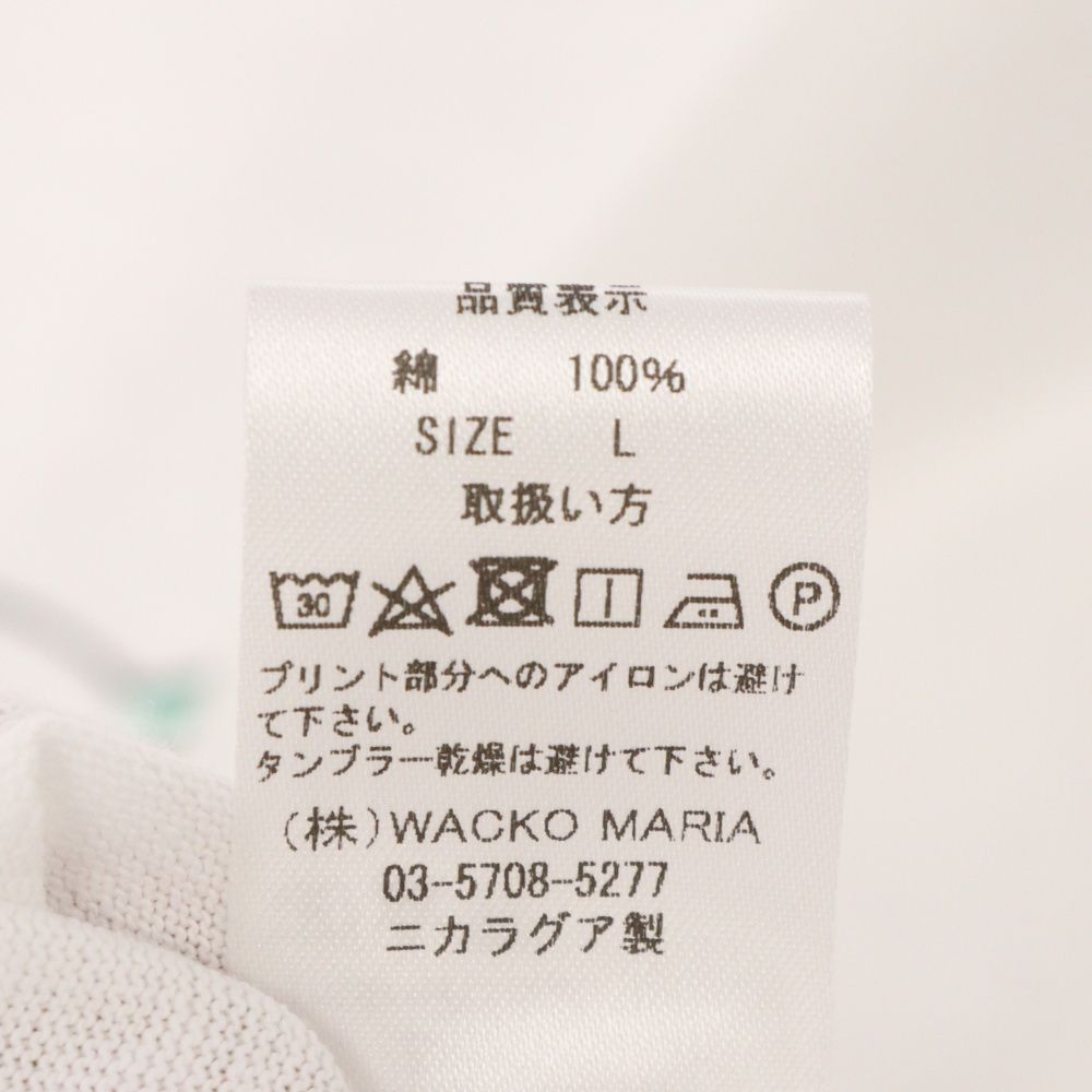 WACKO MARIA (ワコマリア) 23SS CREW NECK T-SHIRT 23SS-WMT-TEE02 世界平和プロジェクト フロントプリント クルーネック半袖tシャツ ホワイト