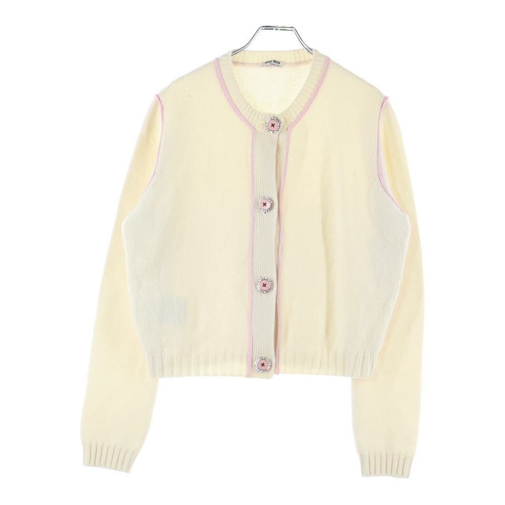 miumiu (ミュウミュウ) 17AW ビジューボタン カシミヤニット クルー