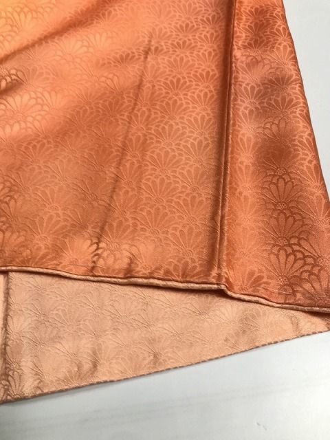 平和屋着物○上質な色無地 風景草花地紋 枯色 さが美扱い 正絹 逸品