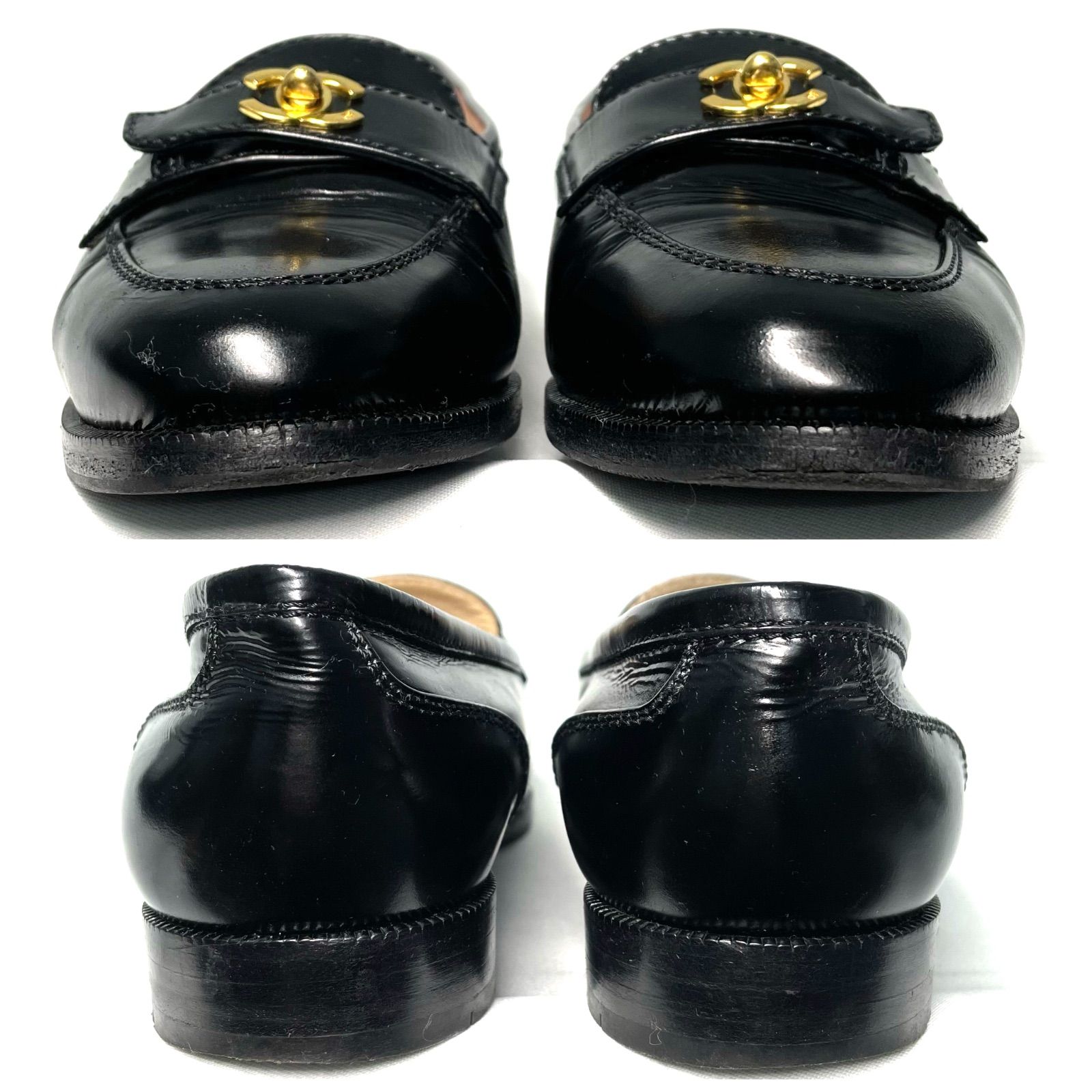 CHANEL シャネル ローファー パテントレザー ココマーク ターン