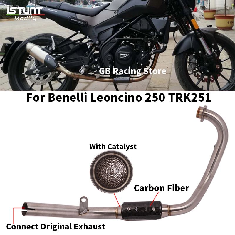 ベネリ レオンチーノ 250 TRK251 バイク 二輪 エスケープ排気システム フロントリンクチューブ接続 オリジナルマフラー