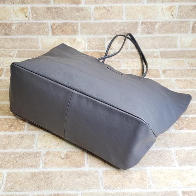 アニエスベー レザー トートバッグ A4OK グレー agn !-利用不可文字-! s b