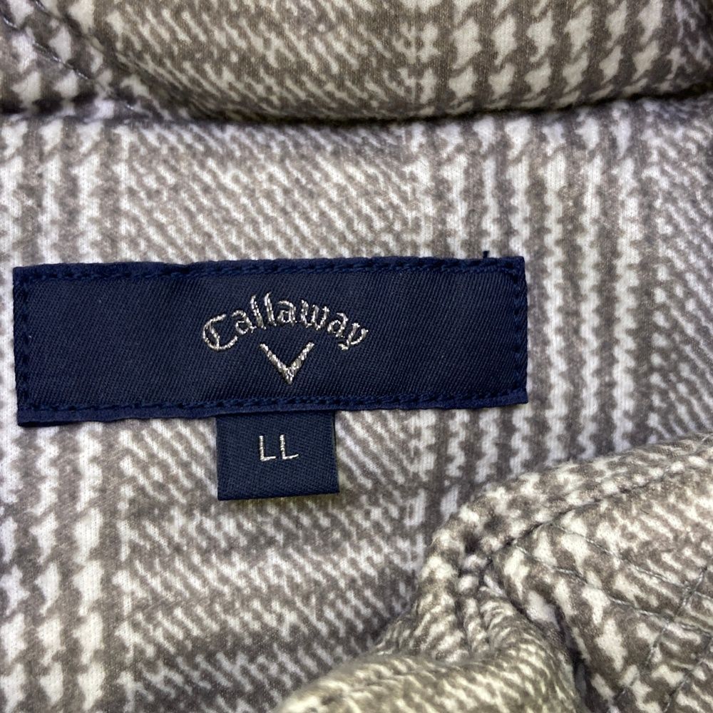 サイズ LL CALLAWAY キャロウェイ 異素材切替 中綿 ジップベスト チェック柄 グレー系 240101483115 ゴルフウェア メンズ ストスト LLC-HASEGAWATOSO_COM