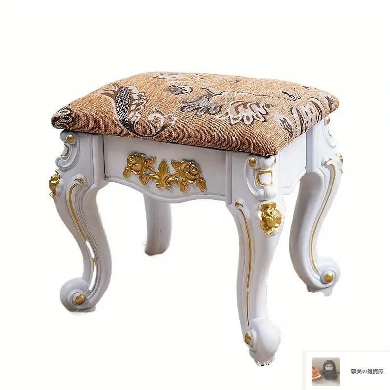 猫脚スツール ロココ調 ロースツール 椅子 ベンチ クラシック ヴィンテージ アンティーク ピアノスツール 姫系 おしゃれ かわいい5-172