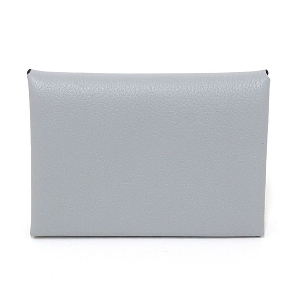 エルメス カルヴィ デュオ エヴァー ブルーグラシエ W刻印 製 カードケース コインケース