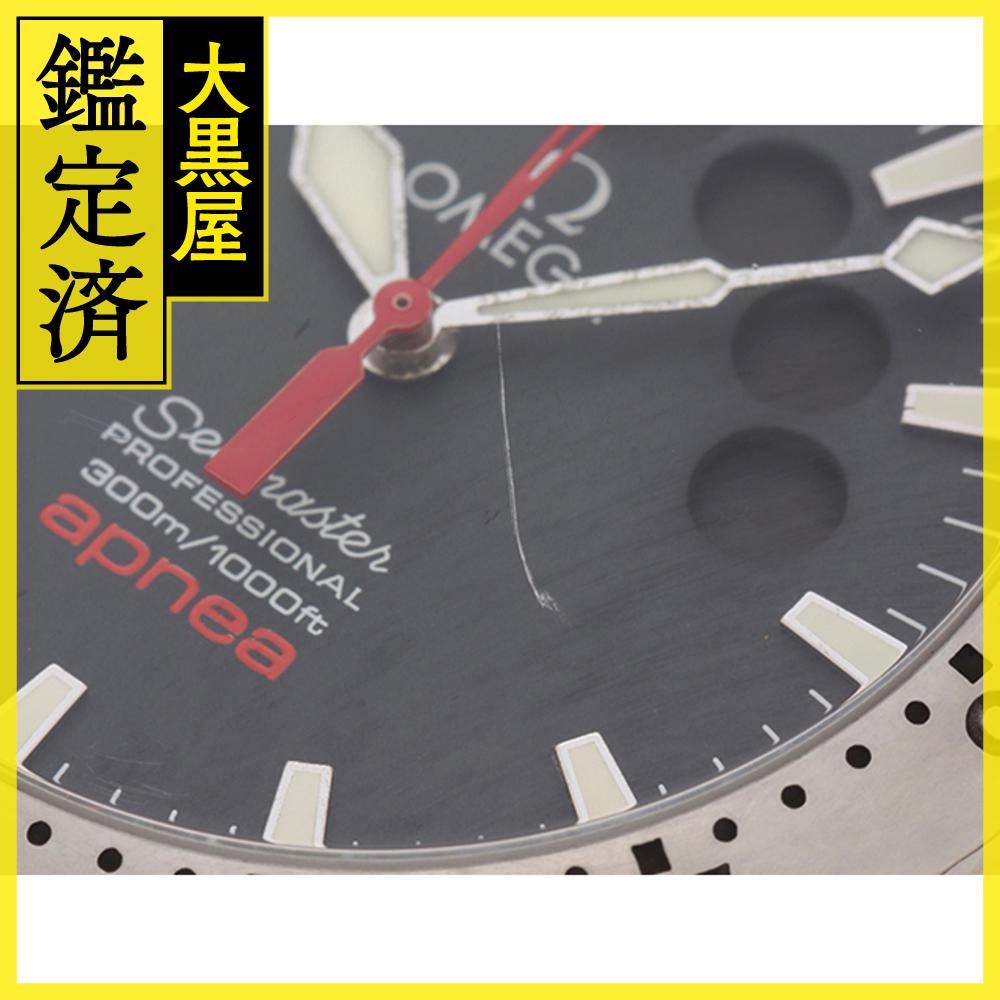 OMEGA オメガ 腕時計 シーマスター アプネア 2595.50.00 ステンレススチール ブラック文字盤 自動巻き 現状販売 2004年保証書【472】SJ