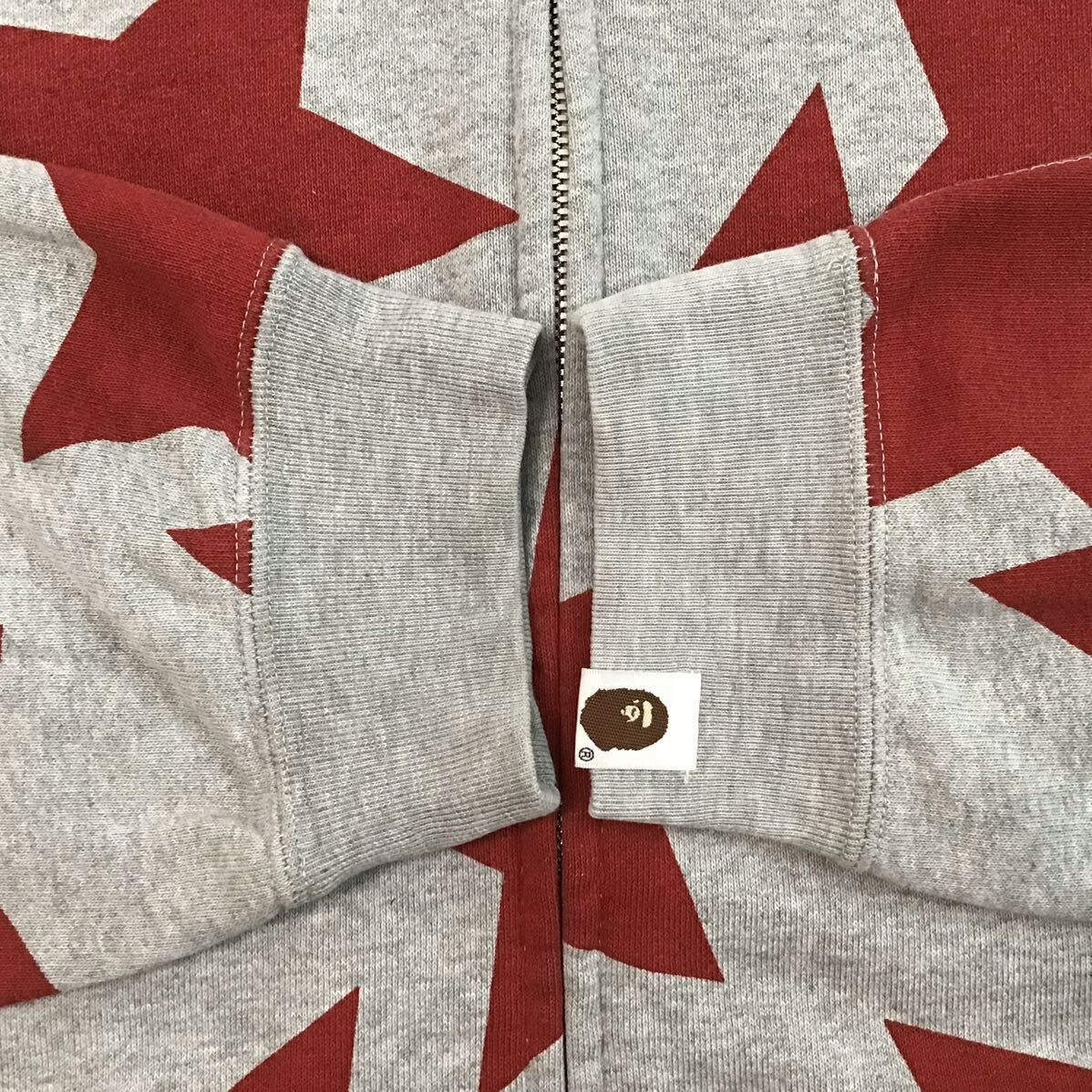 BAPE スター パーカー Lサイズ グレー × レッド a bathing ape BAPE