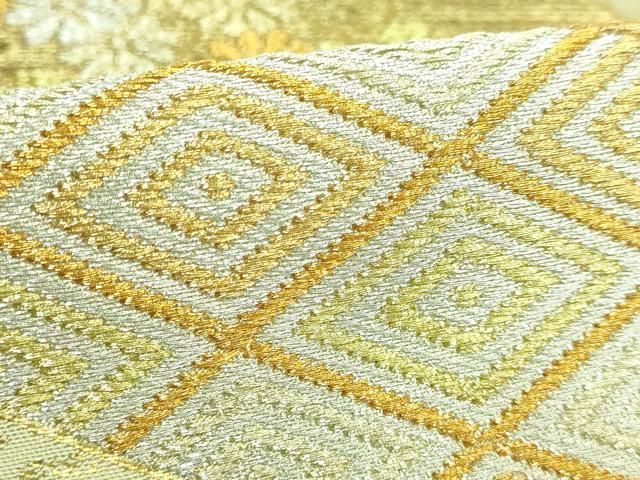 平和屋着物□極上 西陣 川島織物 六通柄 本袋帯 風景飛鶴松文 金銀糸  