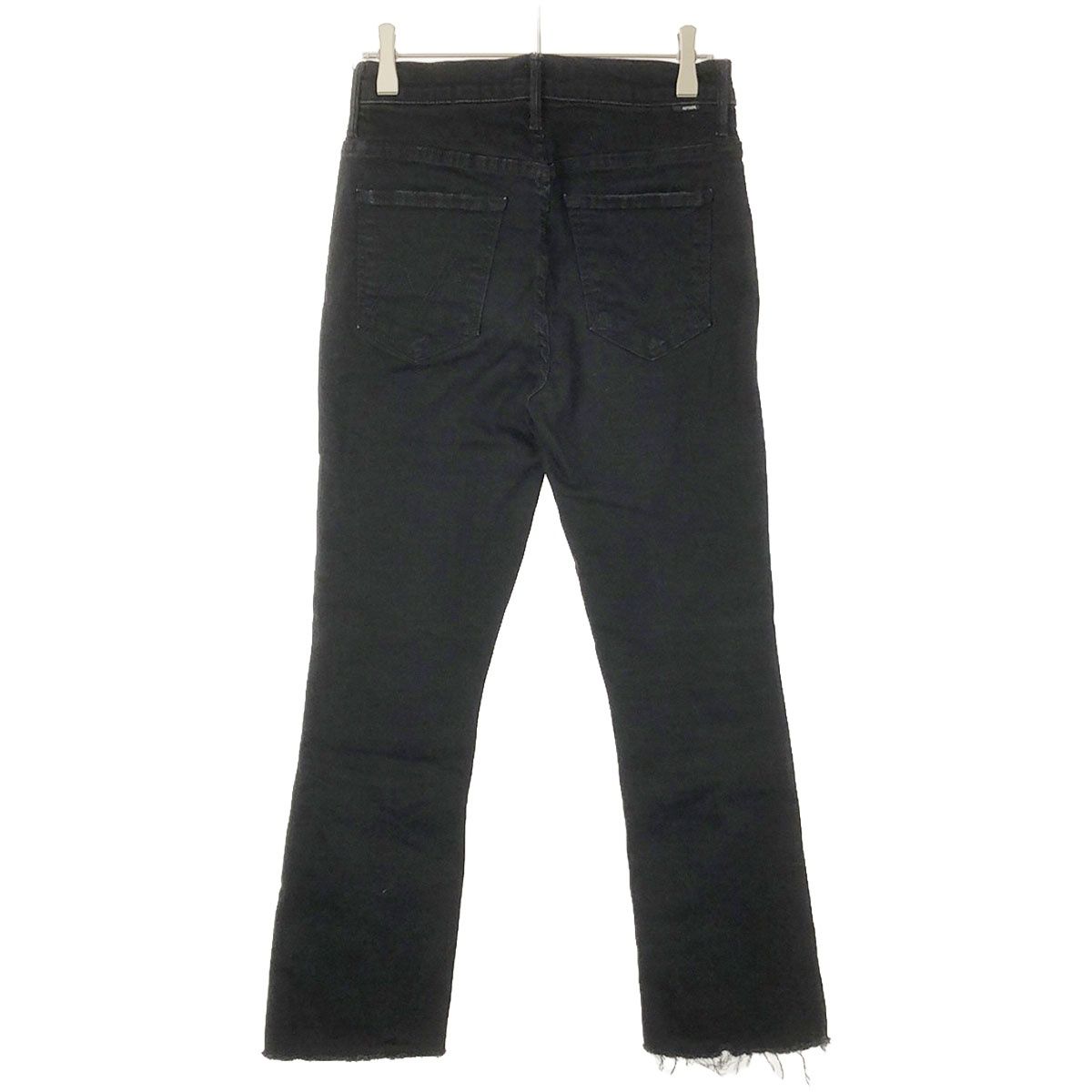 MOTHER  INSIDER CROP  カットオフデニム  27 美脚見え MOTHER 黒デニム INSIDER CROP 27 カットオフ 秋