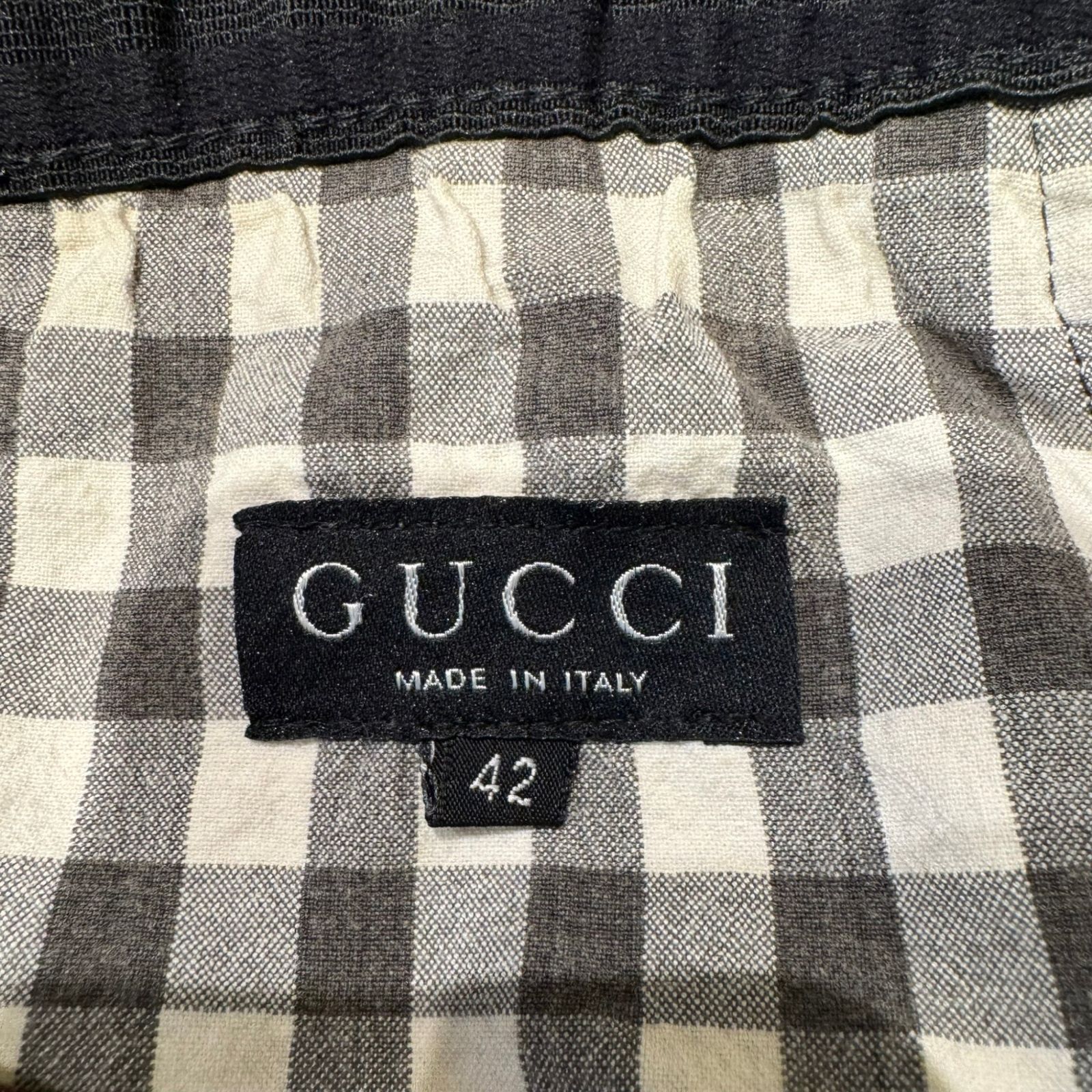 GUCCI (グッチ) OLD GGボタン チェック柄ジョッパーズパンツ
