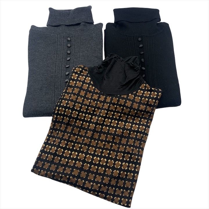DoCLASSE ドゥクラッセ タートルネック ニット トップス レディース 洋服 秋服 ファッション 3点セット m14831