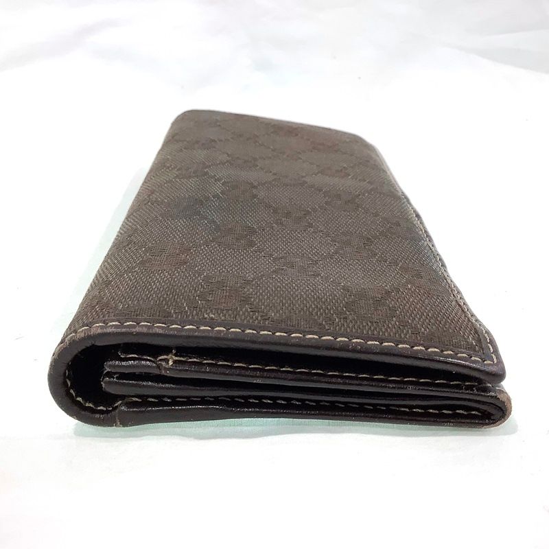 GUCCI グッチ ブラウン系2つ折りGG柄長財布 118377 GGキャンバス 