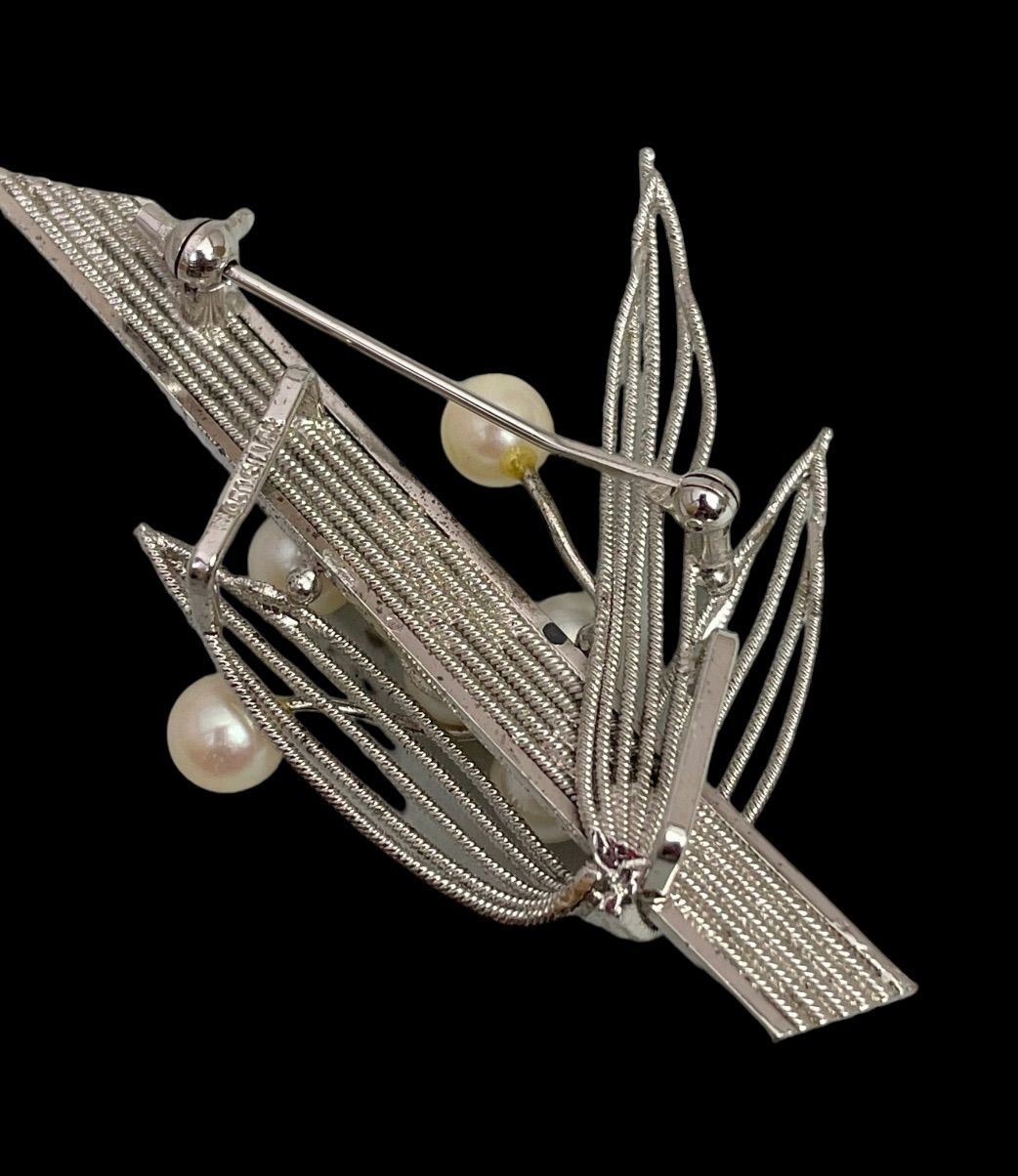 本真珠 パールアコヤ ブローチ兼用帯留め シルバー950 竹の節 - メルカリ