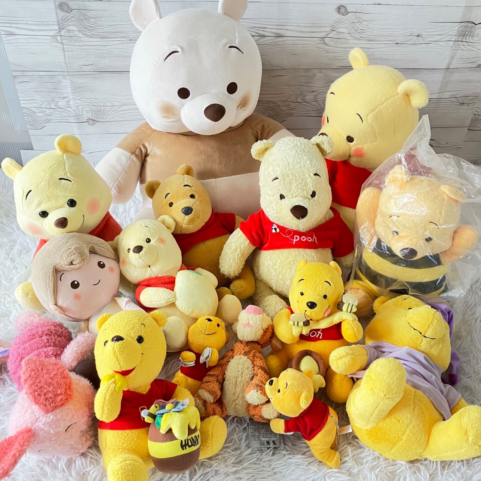 くまのプーさん　ぬいぐるみ　まとめ売り　大量　ビックサイズ　ピグレット ディズニー くまのプーさん ぬいぐるみ 14点セット 大量まとめ