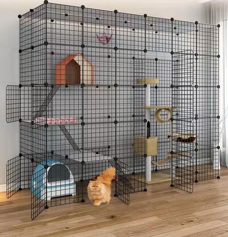 高品質 超大型 猫ケージ キャットケージ 猫用ケージ 屋内猫ベビーサークル 猫犬小屋金属ワイヤー犬小屋 小動物ケージ1?4匹の猫に最適